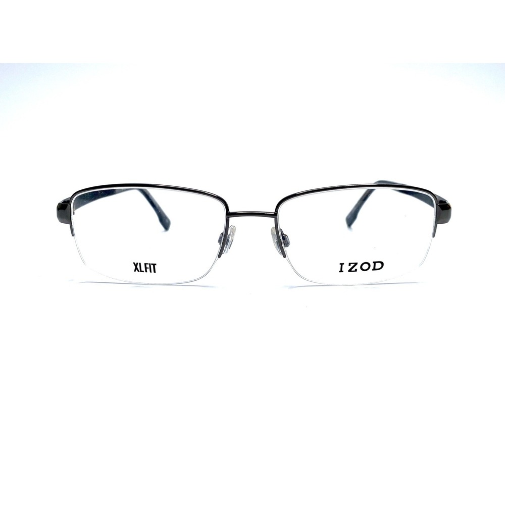 New IZOD Gun Metal Dark Silver Grey Rectangular Glasses Italy IZ 2072 57 18 150